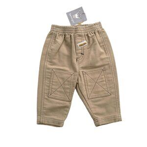 Tan Infant Boys Pants Size 6 Months Brushed Made in France New Condition